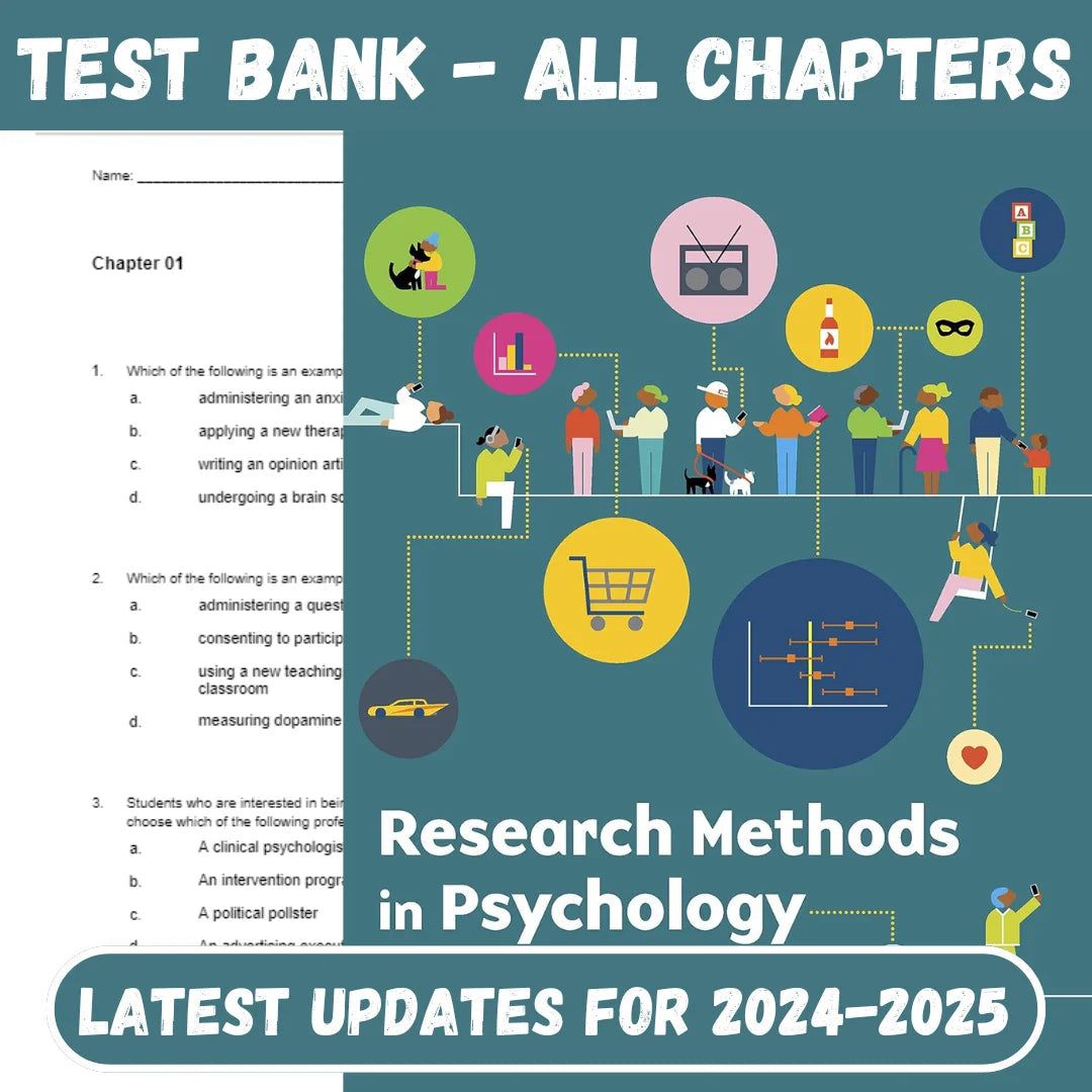 Test Bank For Research Methods in Psychology, Evaluating a World of Information, 4th Edition by Morling-ExamThrive