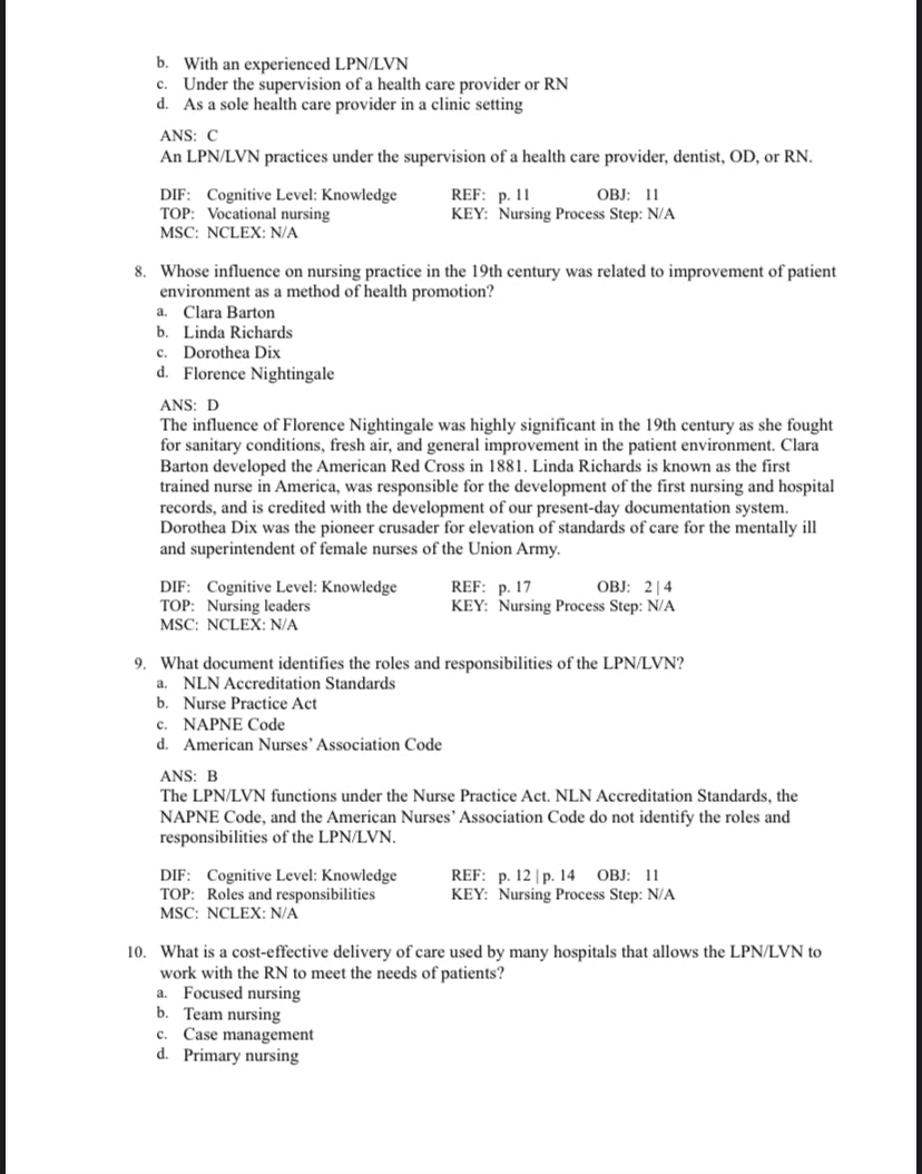 Test bank Foundation of Nursing, 9th Edition by Cooper