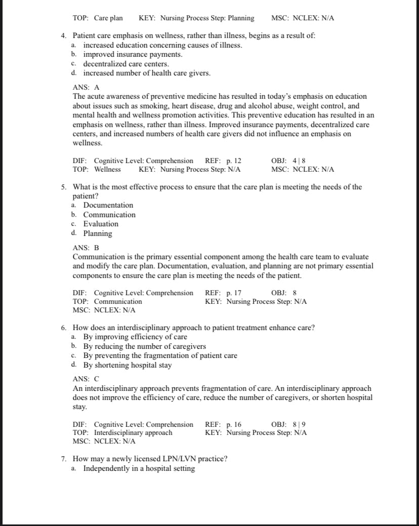 Test bank Foundation of Nursing, 9th Edition by Cooper