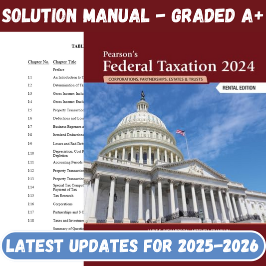 Solution Manual For Pearson’s Federal Taxation 2024 Corporations 37th Edition By Franklin-ExamThrive