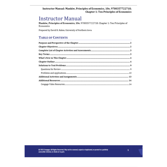 Solution Manual For Principles of Economics 10th Edition By Mankiw-ExamThrive