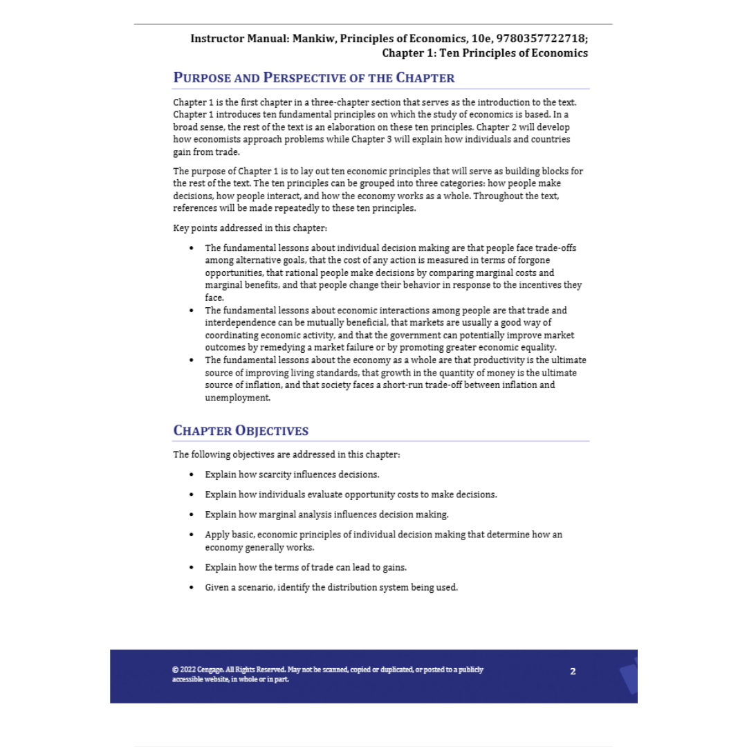 Solution Manual For Principles of Economics 10th Edition By Mankiw-ExamThrive