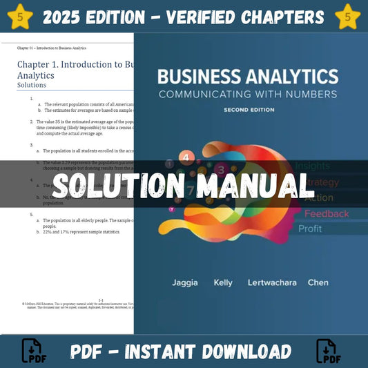 Solution Manual – for Business Analytics 2nd Edition (Jaggia, 2023)-ExamThrive