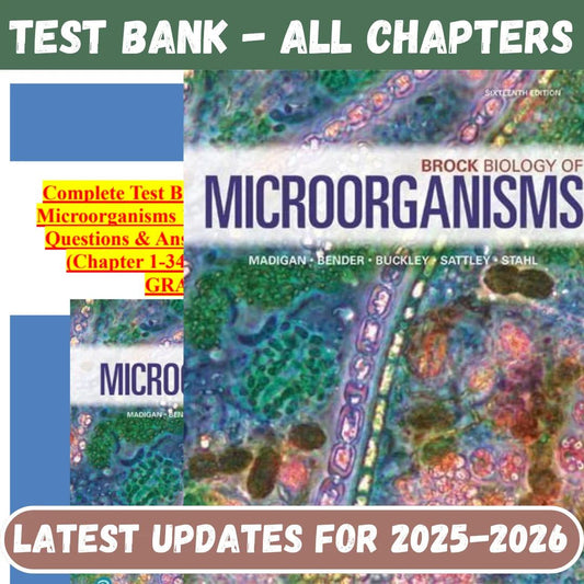 Test Bank Brock Biology of Microorganisms, Madigan, 16th Edition by Michael T. Madigan-ExamThrive