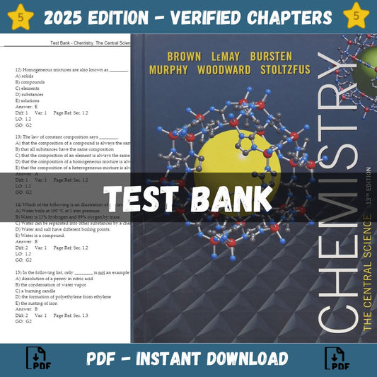 Test Bank – Chemistry The Central Science, 13th Edition (Brown, 2015)-ExamThrive