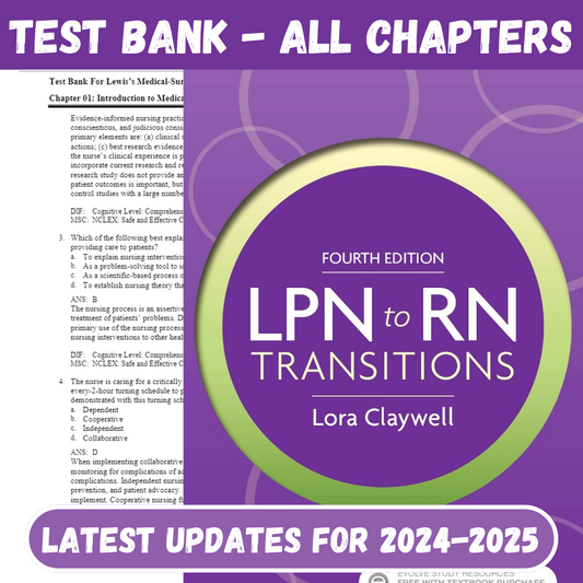 Test Bank For LPN to RN Transitions, 4th Edition by Lora Claywell-ExamThrive