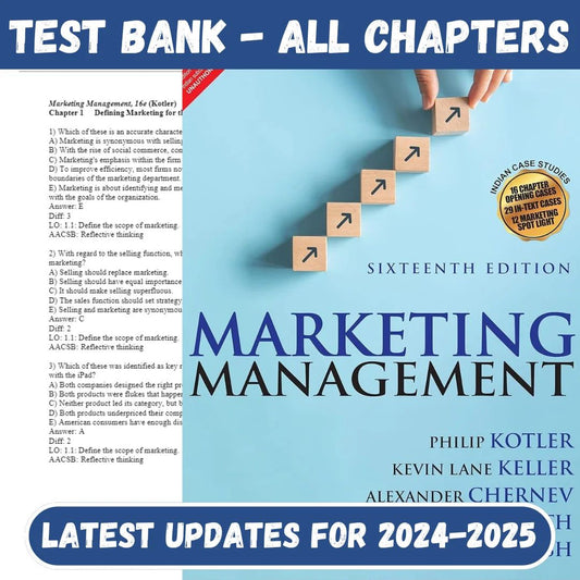 Test Bank For Marketing Management, 16th Edition by Philip Kotler-ExamThrive