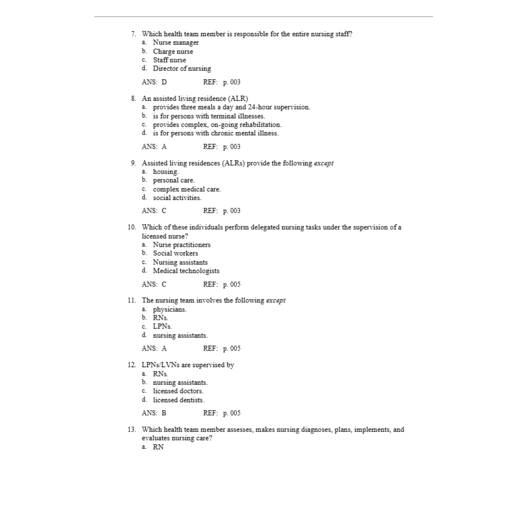 Test Bank For Mosby’s Essentials for Nursing Assistants 7th Edition By Remmert-ExamThrive
