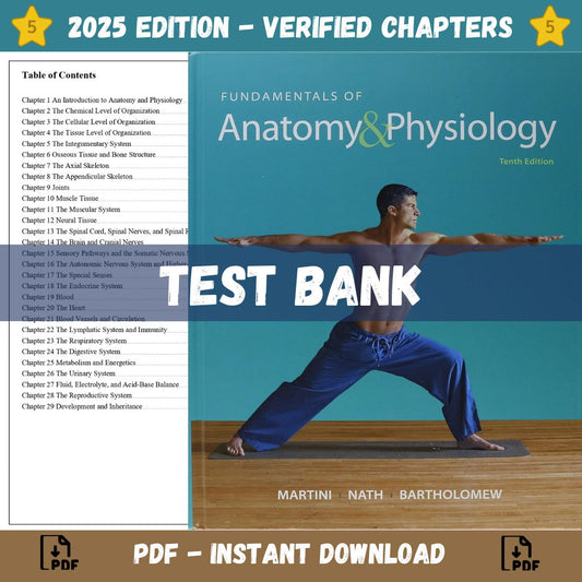 Test Bank – Fundamentals of Anatomy & Physiology, 10th Edition (Martini, 2015)-ExamThrive
