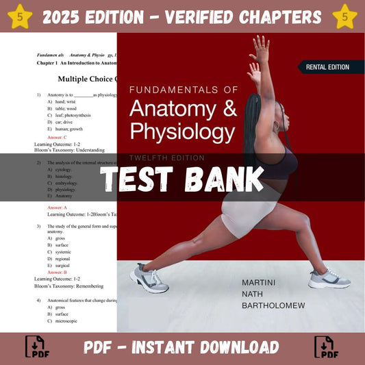 Test Bank – Fundamentals of Anatomy and Physiology, 12th Edition (Martini, 2024)-ExamThrive