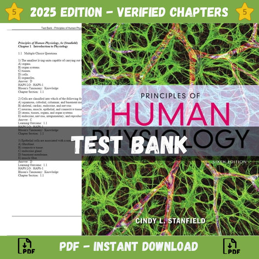Test Bank – Principles of Human Physiology, 6th Edition (Stanfield, 2016)-ExamThrive