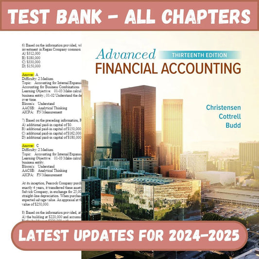 Test Bank for Advanced Financial Accounting 13th Edition by Christensen-ExamThrive