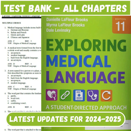 Test Bank for Exploring Medical Language 11th Edition by Myrna LaFleur-ExamThrive