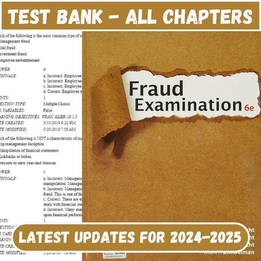 Test Bank for Fraud Examination 6th Edition by Albrecht-ExamThrive