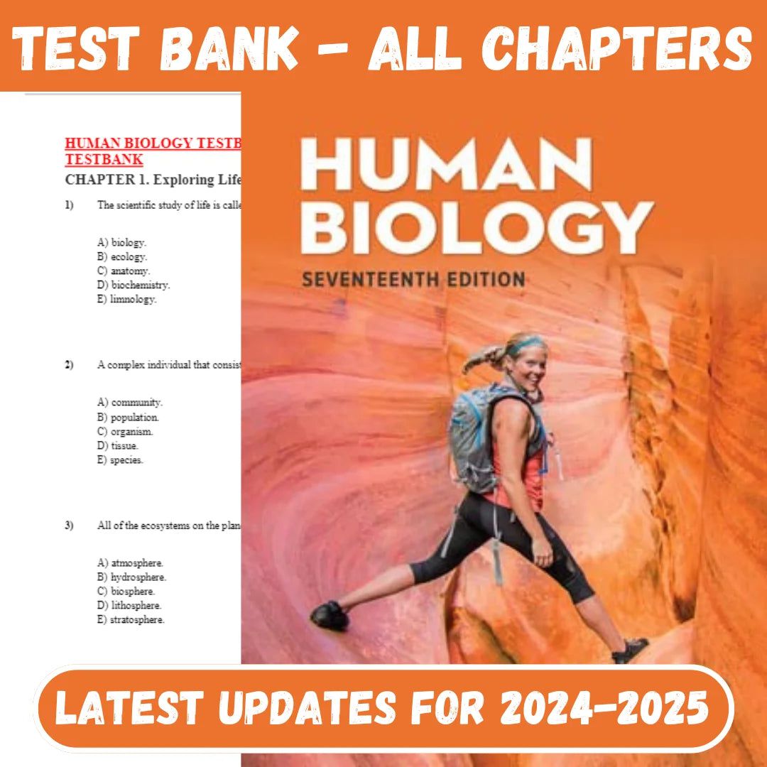 Test Bank for Human Biology Test Bank- 17th Edition by Sylvia S. Mader-ExamThrive