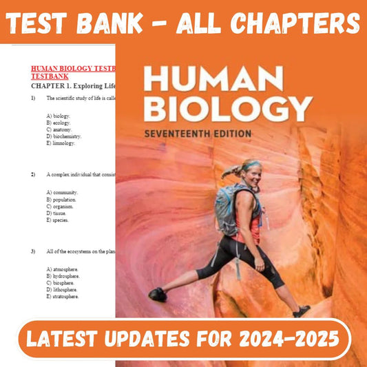 Test Bank for Human Biology Test Bank- 17th Edition by Sylvia S. Mader-ExamThrive