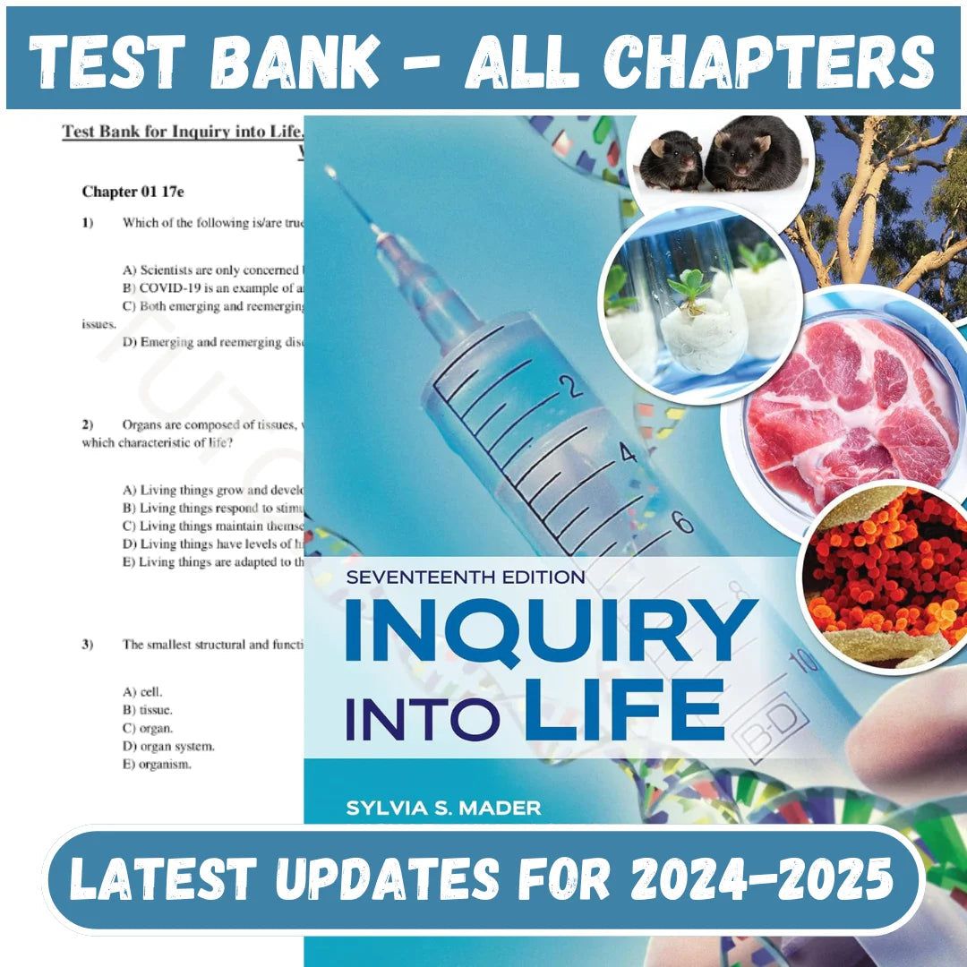 Test Bank for Inquiry into Life 17th Edition by Mader-ExamThrive