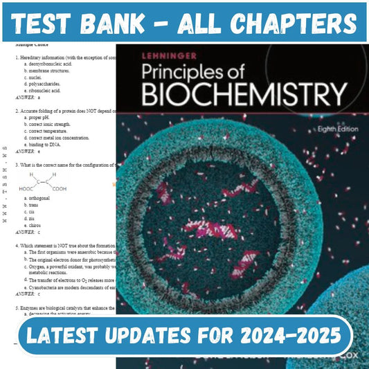 Test Bank for Lehninger Principles of Biochemistry 8th Edition by Nelson-ExamThrive