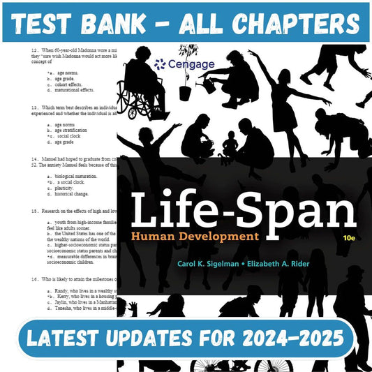 Test Bank for Life Span Human Development 10th Edition by Sigelman-ExamThrive