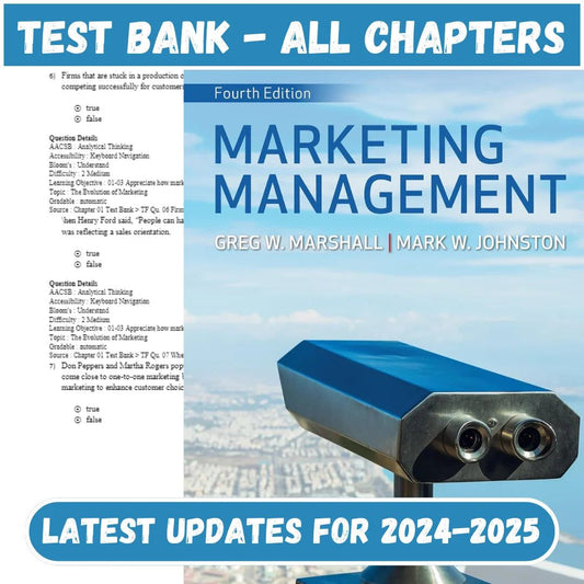 Test Bank for Marketing Management 4th Edition by Marshall-ExamThrive