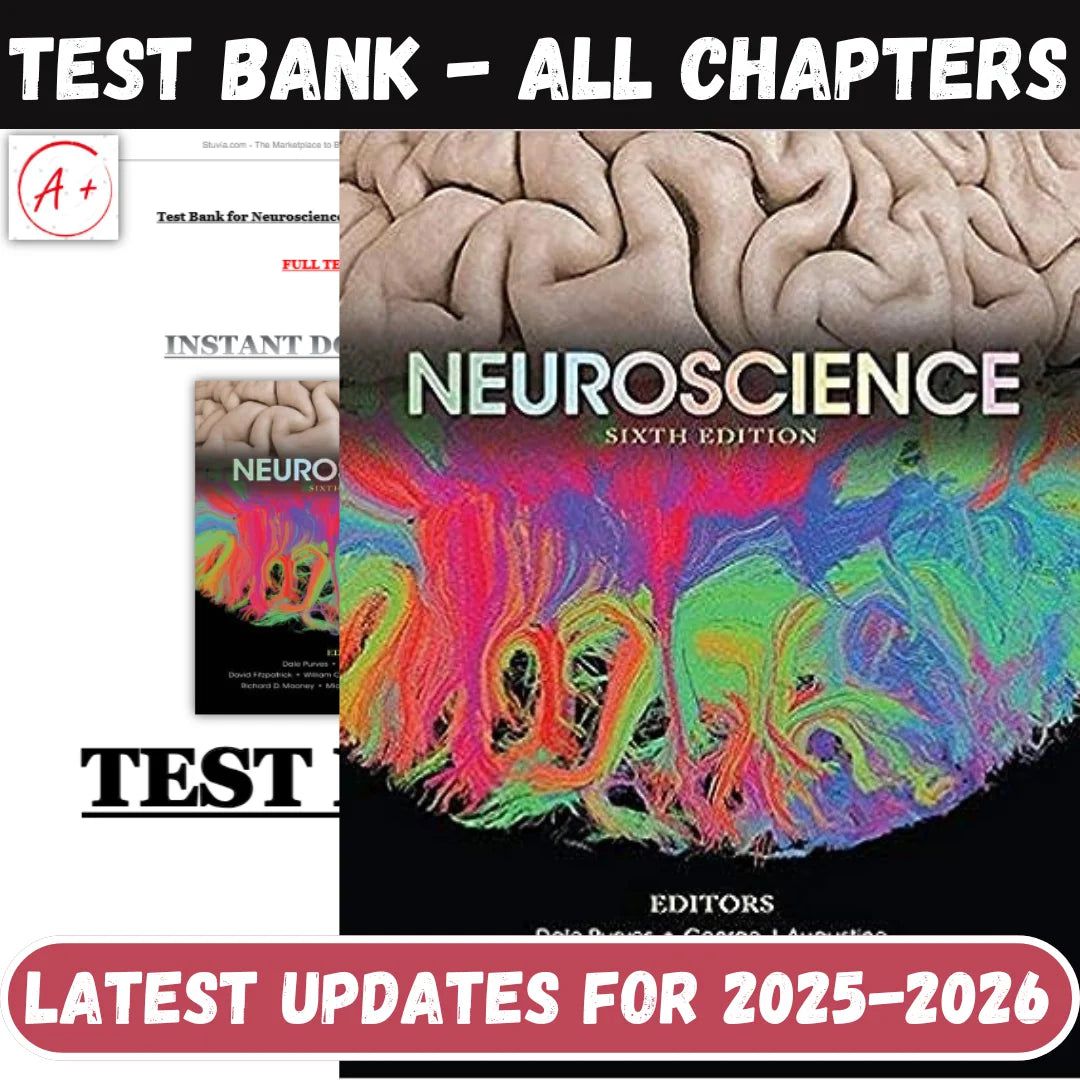Test Bank for Neuroscience 6th Edition by Purves-ExamThrive