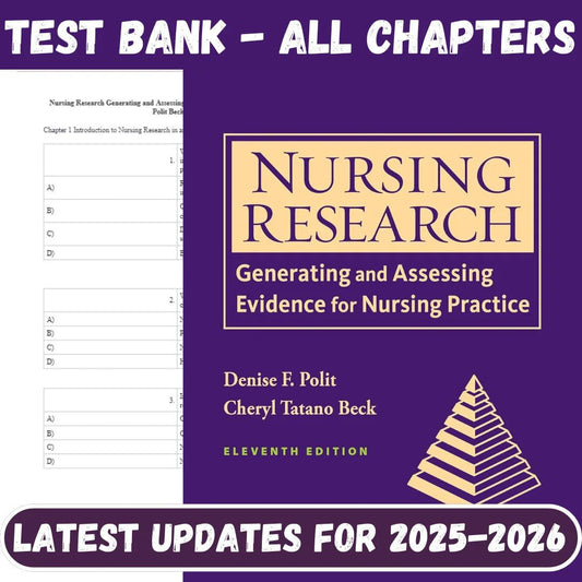Test Bank for Nursing Research Generating and Assessing Evidence for Nursing Practice 11th Edition by Polit Beck-ExamThrive