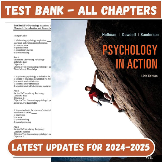 Test Bank for Psychology in Action 12th Edition by Huffman-ExamThrive