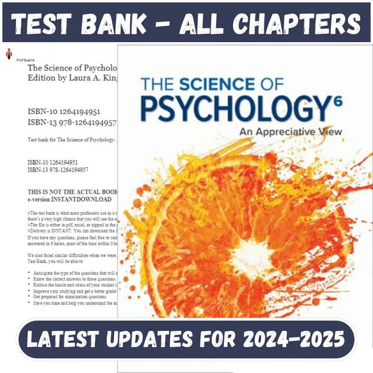Test Bank for Science of Psychology An Appreciative View 6th Edition by King-ExamThrive