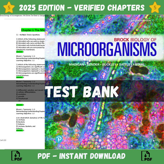 Test bank – Brock Biology of Microorganisms 16th Edition (Madigan, 2021)-ExamThrive